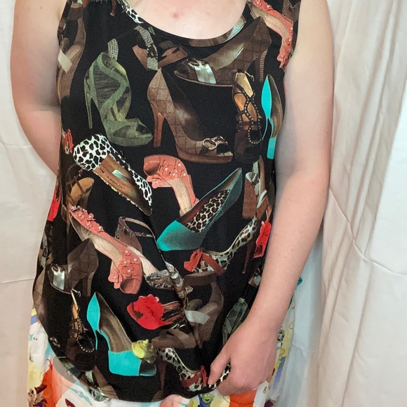 👠Vintage shoe tank top shirt blouse👠